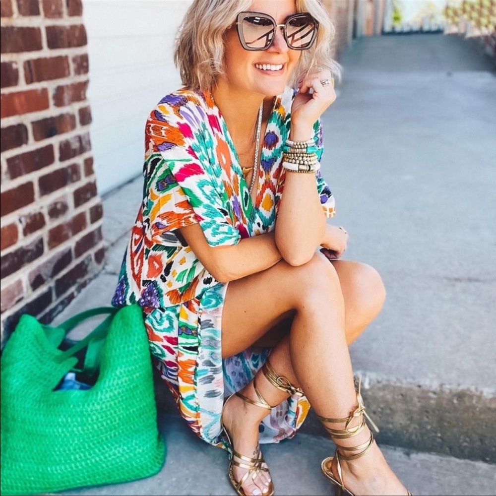 Zara Colorful Patterned Midi Dress